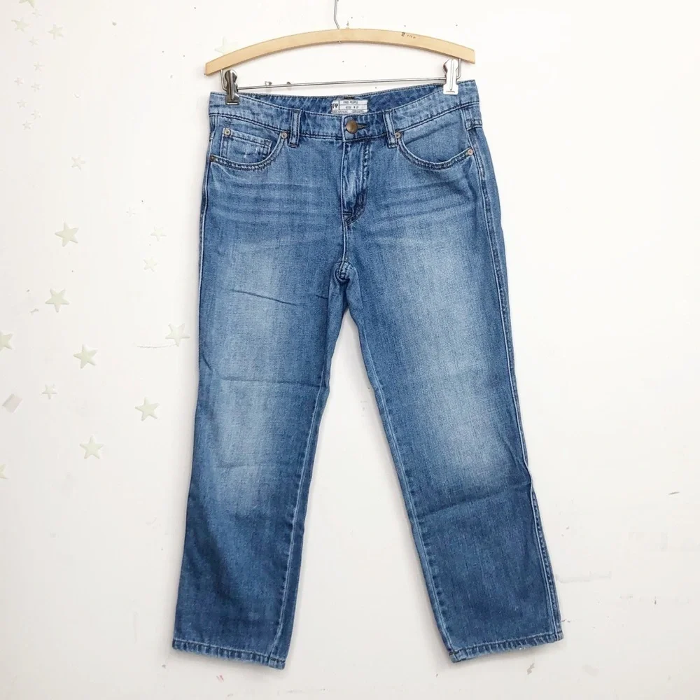 FREE people cropped boyfriend jeans